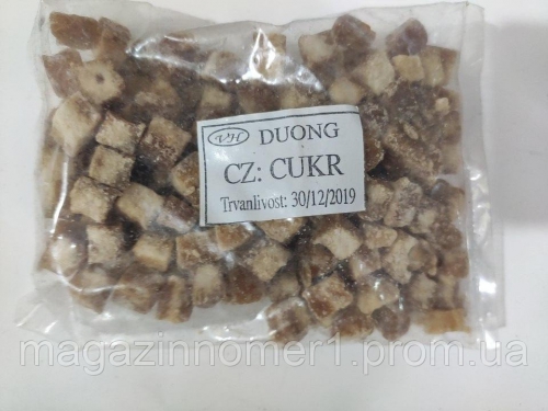 Тростинний коричневий цукор 100% натуральний, кубики DUONG 200г